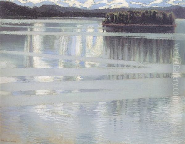 Keitele Oil Painting by Akseli Valdemar Gallen-Kallela