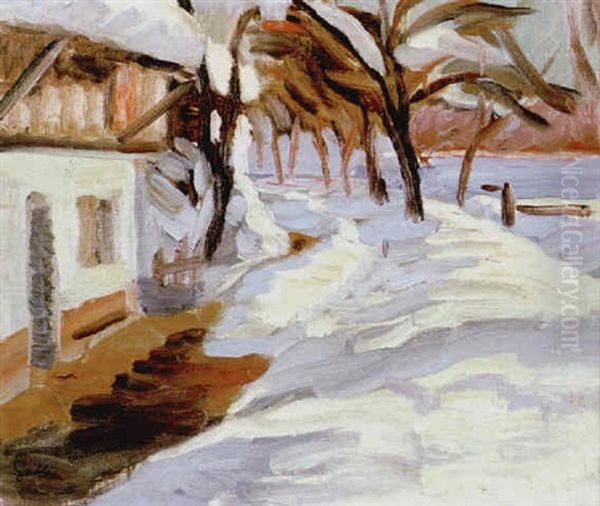 Vinter I Staden Oil Painting by Akseli Valdemar Gallen-Kallela