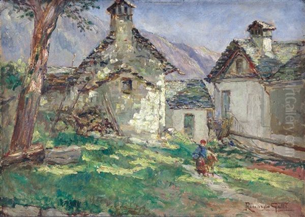 Case Rustiche In Val Vigezzo Oil Painting by Riccardo Galli