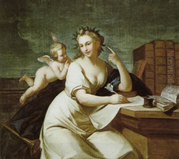 Die Posie, Eine Von Vier Allegorischen Darstellungen Der Artes Liberales Oil Painting by Bernardino Galliari