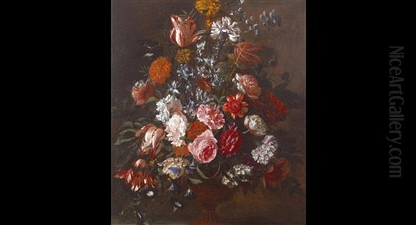 A Still Life With Flowers Oil Painting by Pieter Gallis