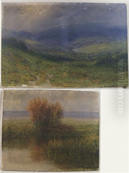 Landscape (+ Another; 2 Works) Oil Painting by Henry Hammond Gallison