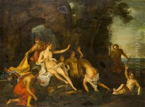 Diana And Acteon Oil Painting by Louis Galloche