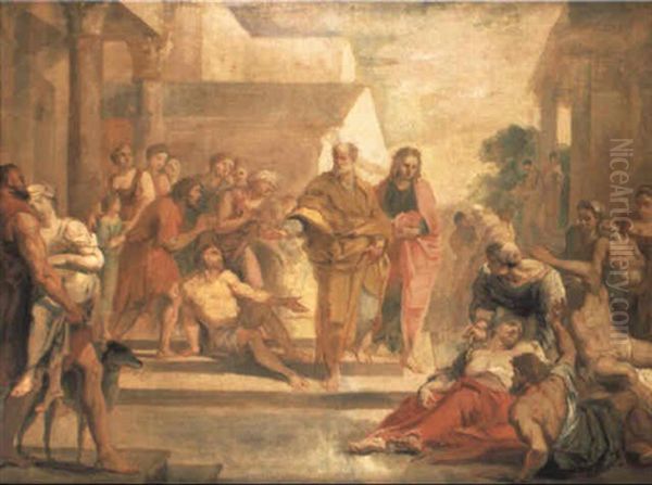 San Pablo Y Los Leprosos Oil Painting by Louis Galloche