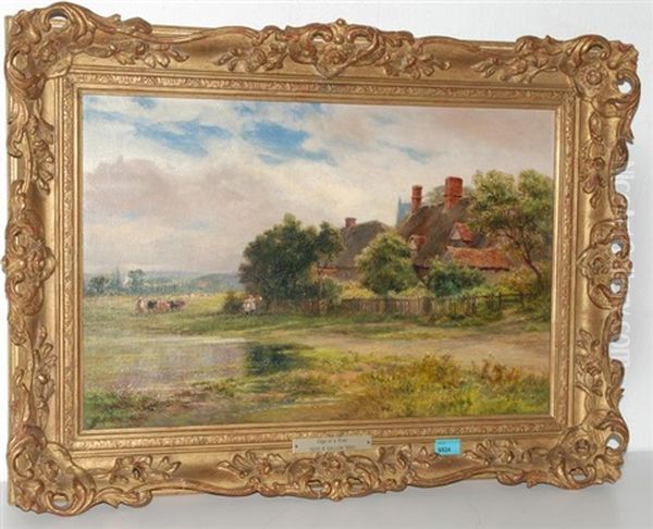 Landschaft Mit Cottage Und Staffagen Oil Painting by Robert Gallon