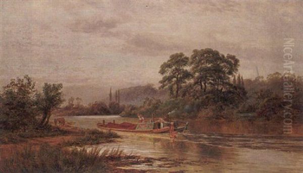 On The Thames Oil Painting by Robert Gallon