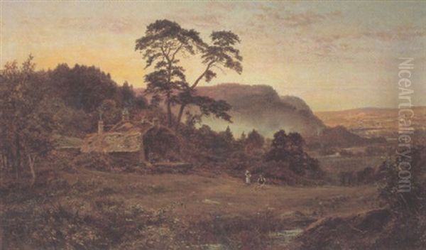 The Valley Of Llanwrst Oil Painting by Robert Gallon