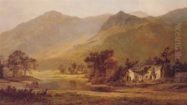 In The Lake District Oil Painting by Robert Gallon