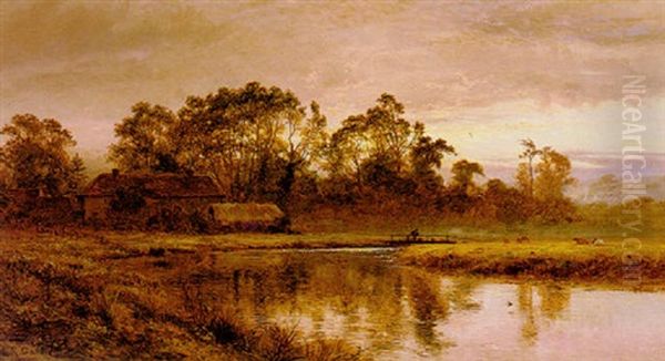 The Still Of An Evening Oil Painting by Robert Gallon