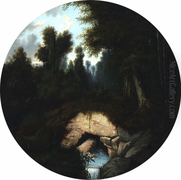 Brook At Fountainbleau Oil Painting by Jules-Charles Aviat