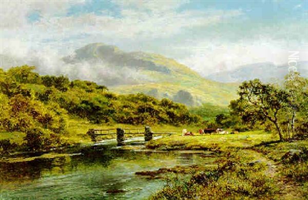 Moel Siabod From The Lledr Valley, North Wales Oil Painting by Robert Gallon