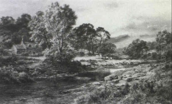 In A Welsh Valley Oil Painting by Robert Gallon