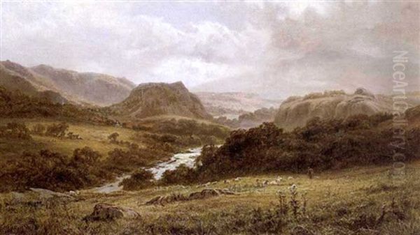 Moel Siabod In The Lledr Valley, N. Wales Oil Painting by Robert Gallon