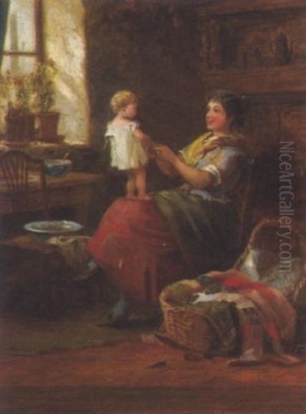 Die Junge Mutter Oil Painting by Robert Samuel Louis Gallon