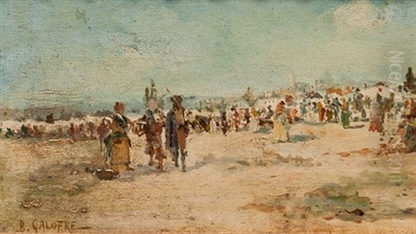 Dia De Mercado Oil Painting by Baldomero Galofre Gimenez