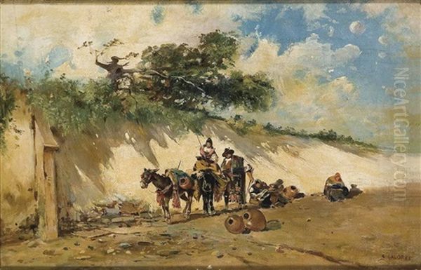 Campamento Gitano Oil Painting by Baldomero Galofre Gimenez