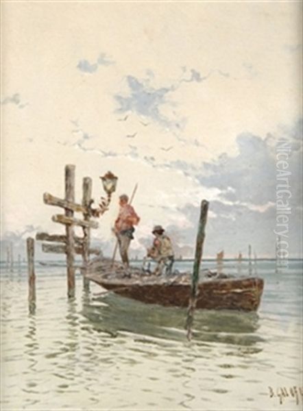 Pescadores De Italia Oil Painting by Baldomero Galofre Gimenez