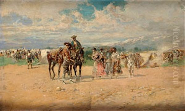 Campamento Gitano Oil Painting by Baldomero Galofre Gimenez