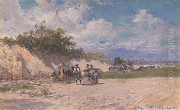 The Gypsy Camp Oil Painting by Baldomero Galofre Gimenez