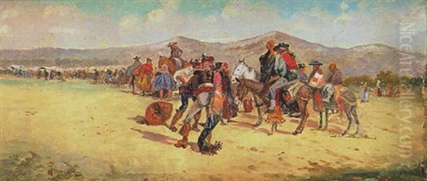 Romeria Oil Painting by Baldomero Galofre Gimenez