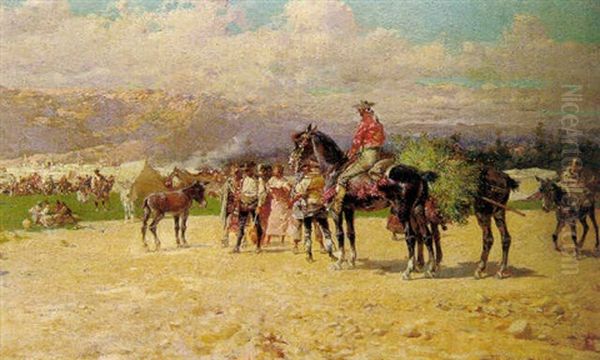 The Country Fair Oil Painting by Baldomero Galofre Gimenez