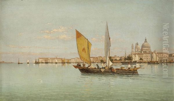 Fischerboot Vor Venedig Oil Painting by Pietro Galter