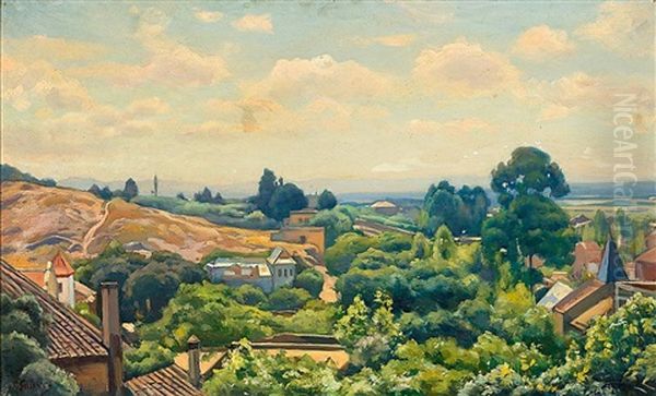 Paisaje De La Garriga Oil Painting by Enrique Galwey