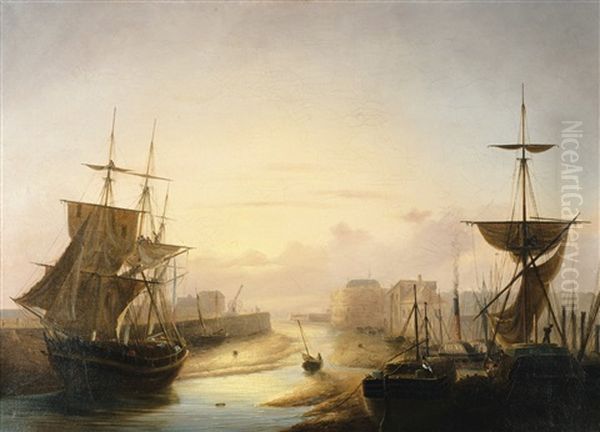 Marine Oil Painting by Louis-Honore-Frederic Gamain