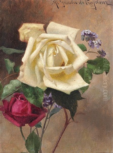 Lilac And Roses by Jules-Alexandre Gamba De Preydour