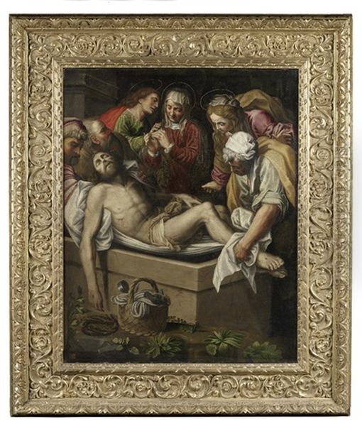 The Entombment Of Christ Oil Painting by Lattanzio Gambara