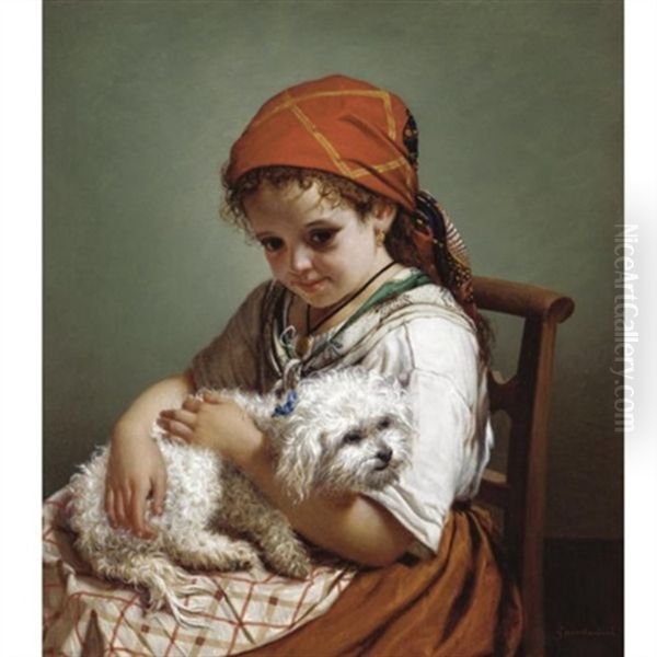 Best Friends Oil Painting by Gioacchino Gamberini