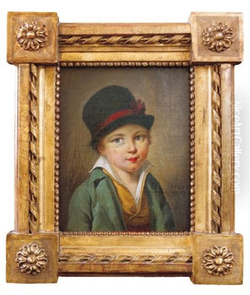 Portrait De Jeune Garcon Oil Painting by Jacques Gamelin