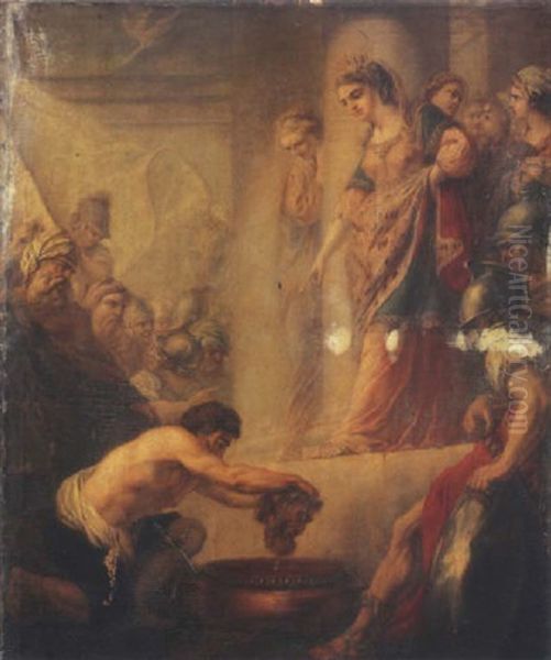 La Tete De Saint Jean-baptiste Deposee Aux Pieds De Salome Oil Painting by Jacques Gamelin