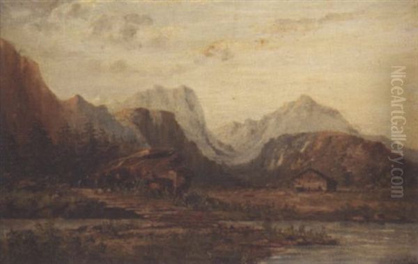 Western Landscape Oil Painting by Alphonse J. Gamotis