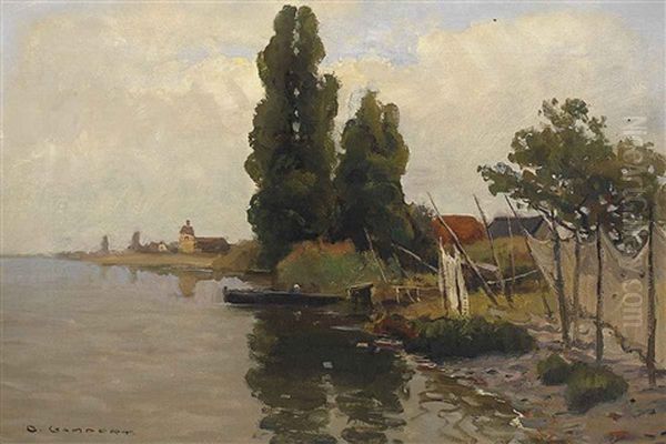 Blick Auf Unterzell Auf Der Insel Reichenau Im Bodensee Oil Painting by Otto Gampert