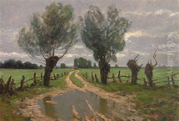 Weg Ins Moos (abend) Oil Painting by Otto Gampert