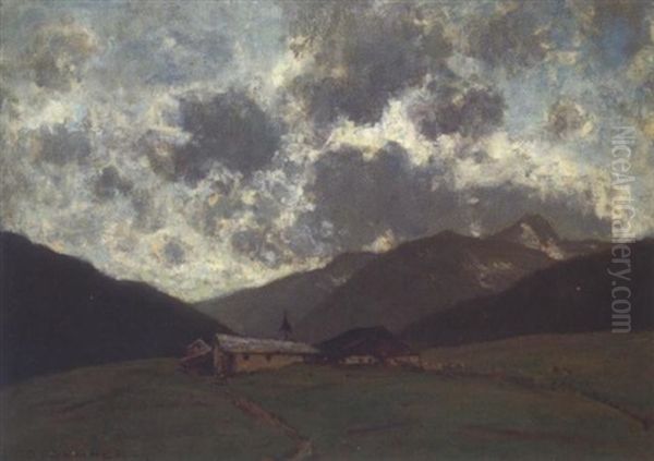 Bergbauernhof Auf Der Seiseralm Oil Painting by Otto Gampert