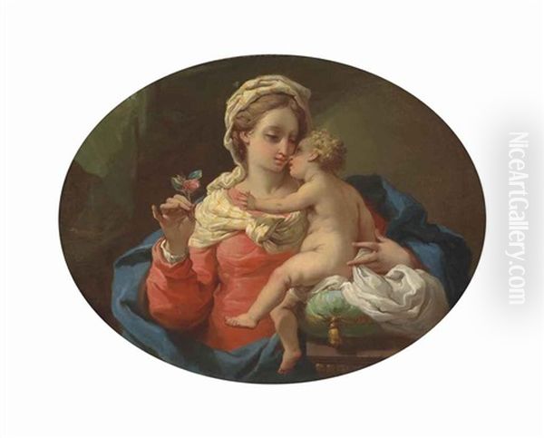 The Madonna Of The Rose Oil Painting by Gaetano Gandolfi