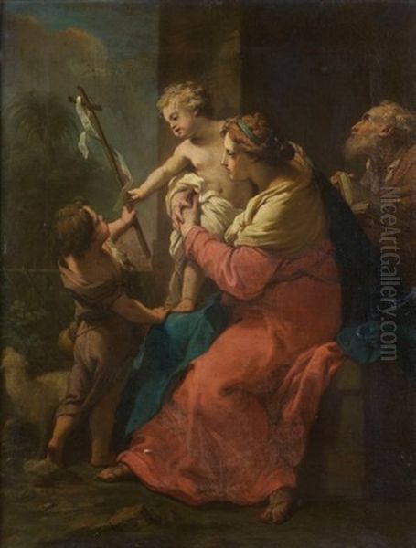 La Sainte Famille Avec Saint Jean-baptiste Oil Painting by Gaetano Gandolfi