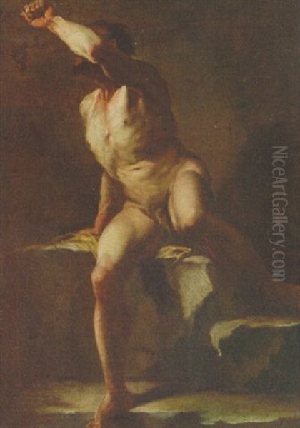 A Male Nude Oil Painting by Gaetano Gandolfi