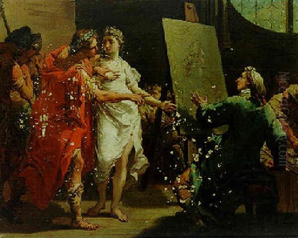 Alexander Presenting Campaspe To Apelles Oil Painting by Gaetano Gandolfi