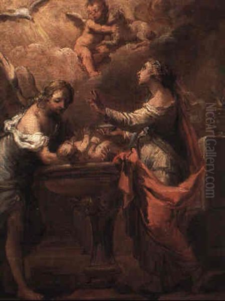 Allegory Of The Sacrament Of Baptism Oil Painting by Gaetano Gandolfi