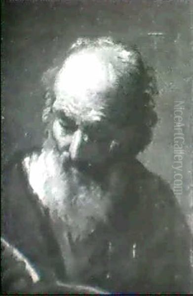 Study Of An Old Man Reading Oil Painting by Gaetano Gandolfi