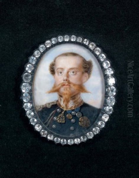 Portrait De Victor Emmanuel Ii, Dernier Roi De Sardaigne Oil Painting by Luigi Gandolfi