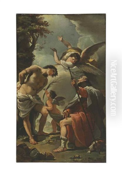 Saint Sebastian And Saint Rocco Oil Painting by Ubaldo Gandolfi