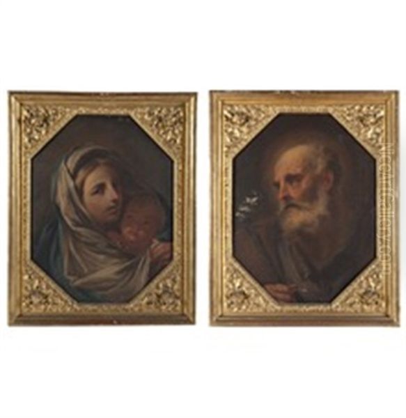 Madonna Con Bambino E San Giuseppe (pair) (maestro Emiliano (18)) Oil Painting by Ubaldo Gandolfi