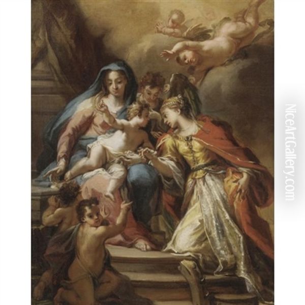 The Mystic Marriage Of Saint Catherine Oil Painting by Ubaldo Gandolfi