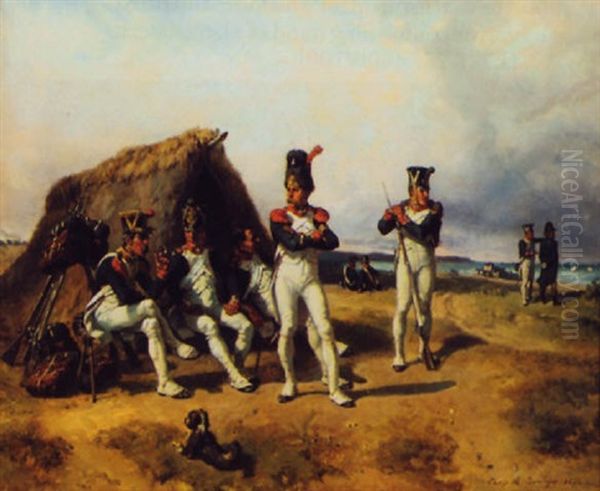 Camp De Boulogne Oil Painting by Adolphe Gandon