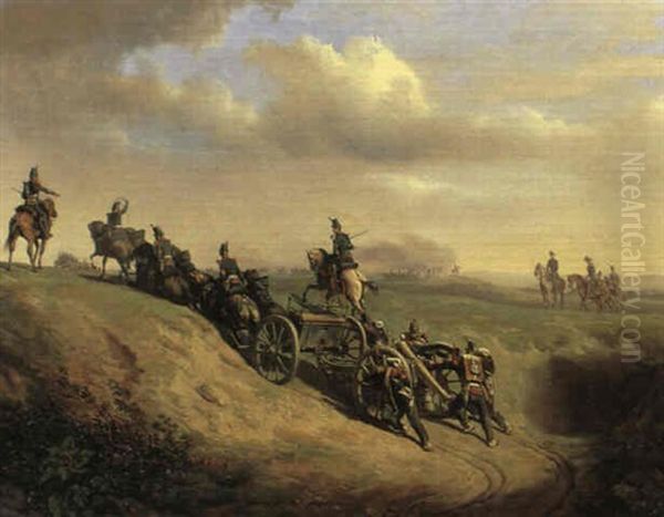 Schweizer Artillerie Um 1842 Oil Painting by Adolphe Gandon