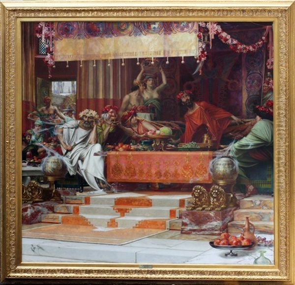 Sword Of Damocles Oil Painting by Herbert Gandy